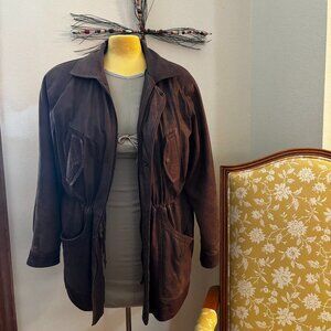 Vintage 1990s Leather Bomber Anorak Jacket